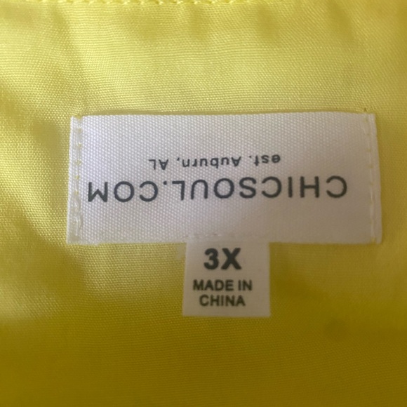 Chic Soul’s Yellow Looking Chic Party Dress          3X Bust: 46" Length: 52" - Picture 5 of 6
